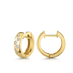 Creolen Sternenhimmel 585/- Gelbgold mit 0,25 Karat Diamanten