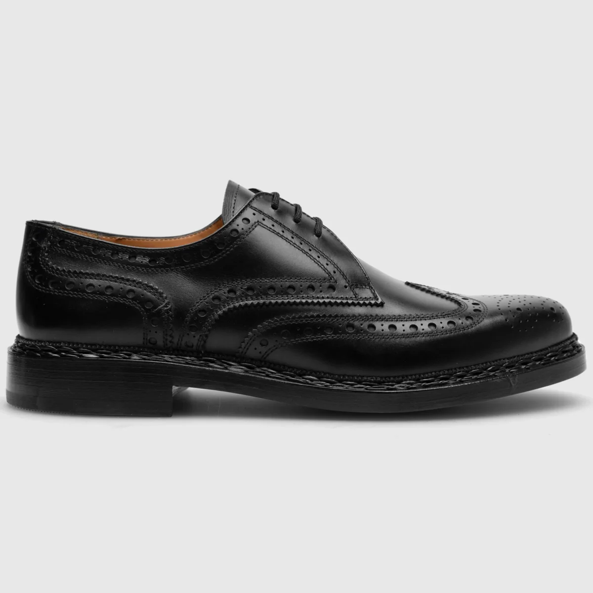 Heinrich Dinkelacker Herren Klassiker Buda Full-Brogue Schwarz – Bild 2