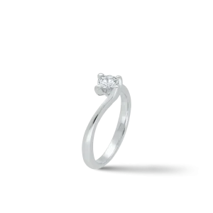 Premium Ring, 585/- Weißgold mit Diamant 0,50 Karat