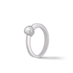 Premium Ring, 585/- Weißgold mit Diamant 0,40 Karat