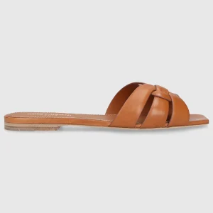 Saint Laurent W MULES/CLOKS FLAT 571952 Brown